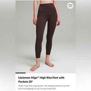 lululemon Align™ High-Rise Pant with Pockets 25" - Worn Once